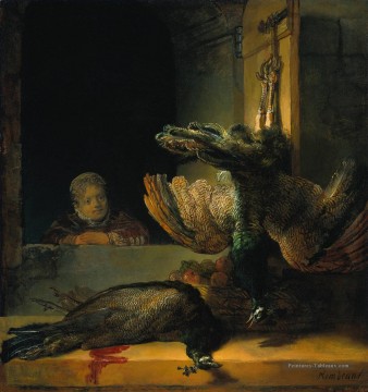 Paons morts Rembrandt Peinture à l'huile